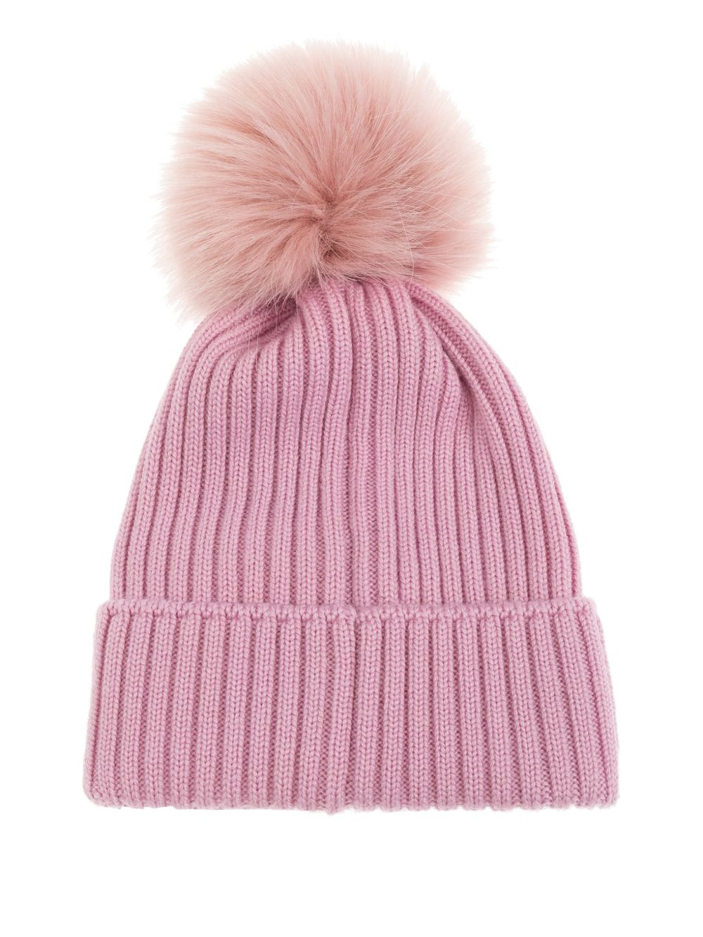 Berretto per bambina Moncler Kids rosa con applicazione pompon L29543B00007M1131 51F MONCLER KIDS 