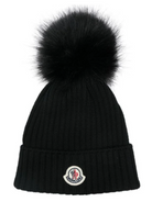 Berretto per bambini Moncler Enfant nero con pompon L29543B00007M1131 999 MONCLER KIDS 