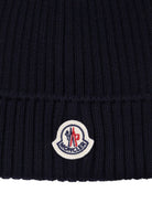 Berretto per bambini Moncler Kids blu con applicazione logo L29543B00009M1131 742 MONCLER KIDS 
