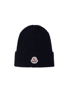 Berretto per bambini Moncler Kids blu con applicazione logo L29543B00009M1131 742 MONCLER KIDS 