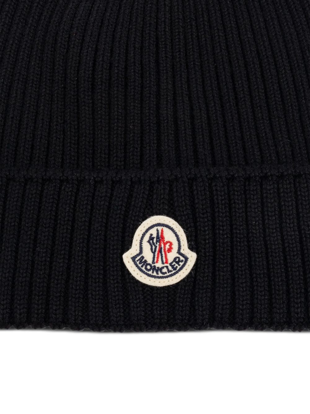 Berretto per bambini Moncler Kids nero con applicazione logo L29543B00009M1131 999 MONCLER KIDS 