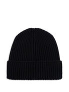 Berretto per bambini Moncler Kids nero con applicazione logo L29543B00009M1131 999 MONCLER KIDS 
