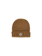 Cappello per bambino Moncler Kids marrone con logo ricamato sul davanti L29543B00017M1172 248 MONCLER KIDS 