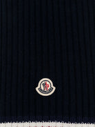 Set sciarpa e guanti per bambini Moncler Enfant blu con logo ricamato L29543G00002M4281 745 MONCLER KIDS 