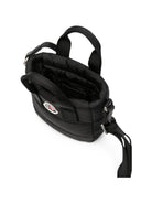Borsa per bambina Moncler Enfant nera con patch logo sul davanti L29545L00001N0200 999 MONCLER KIDS 