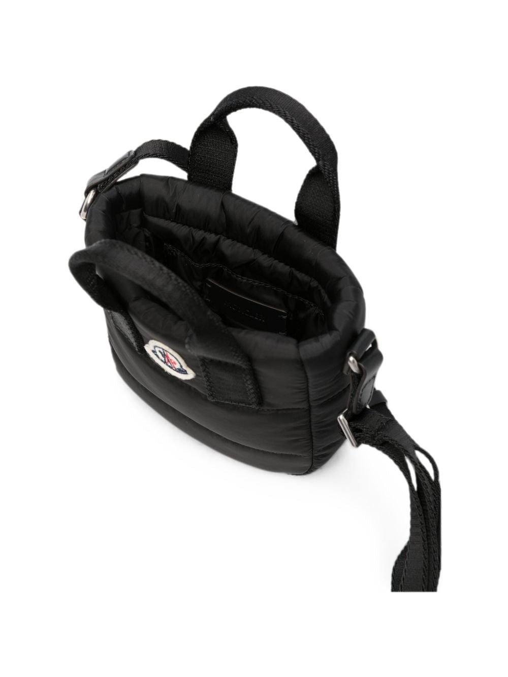 Borsa per bambina Moncler Enfant nera con patch logo sul davanti L29545L00001N0200 999 MONCLER KIDS 