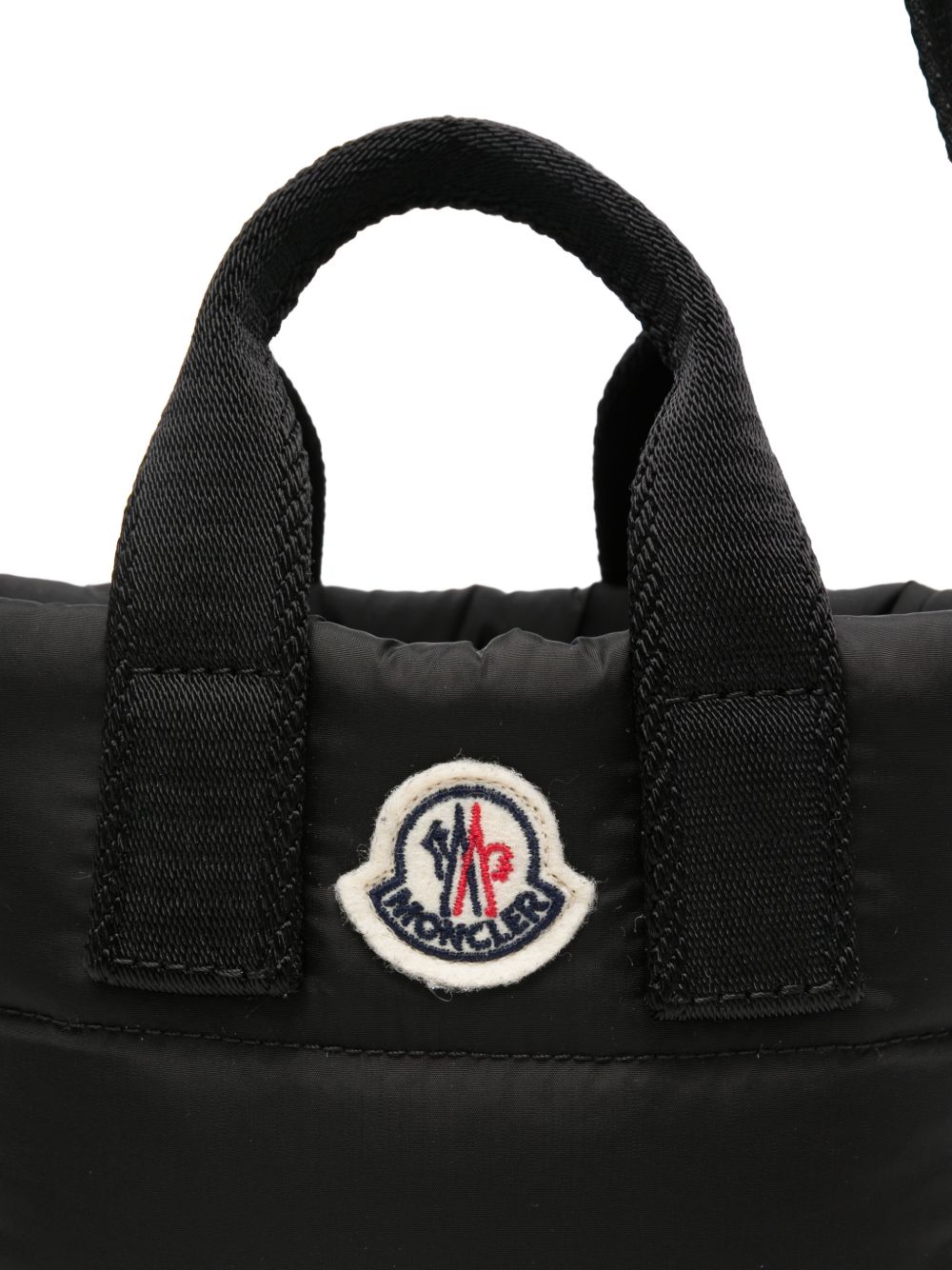 Borsa per bambina Moncler Enfant nera con patch logo sul davanti L29545L00001N0200 999 MONCLER KIDS 