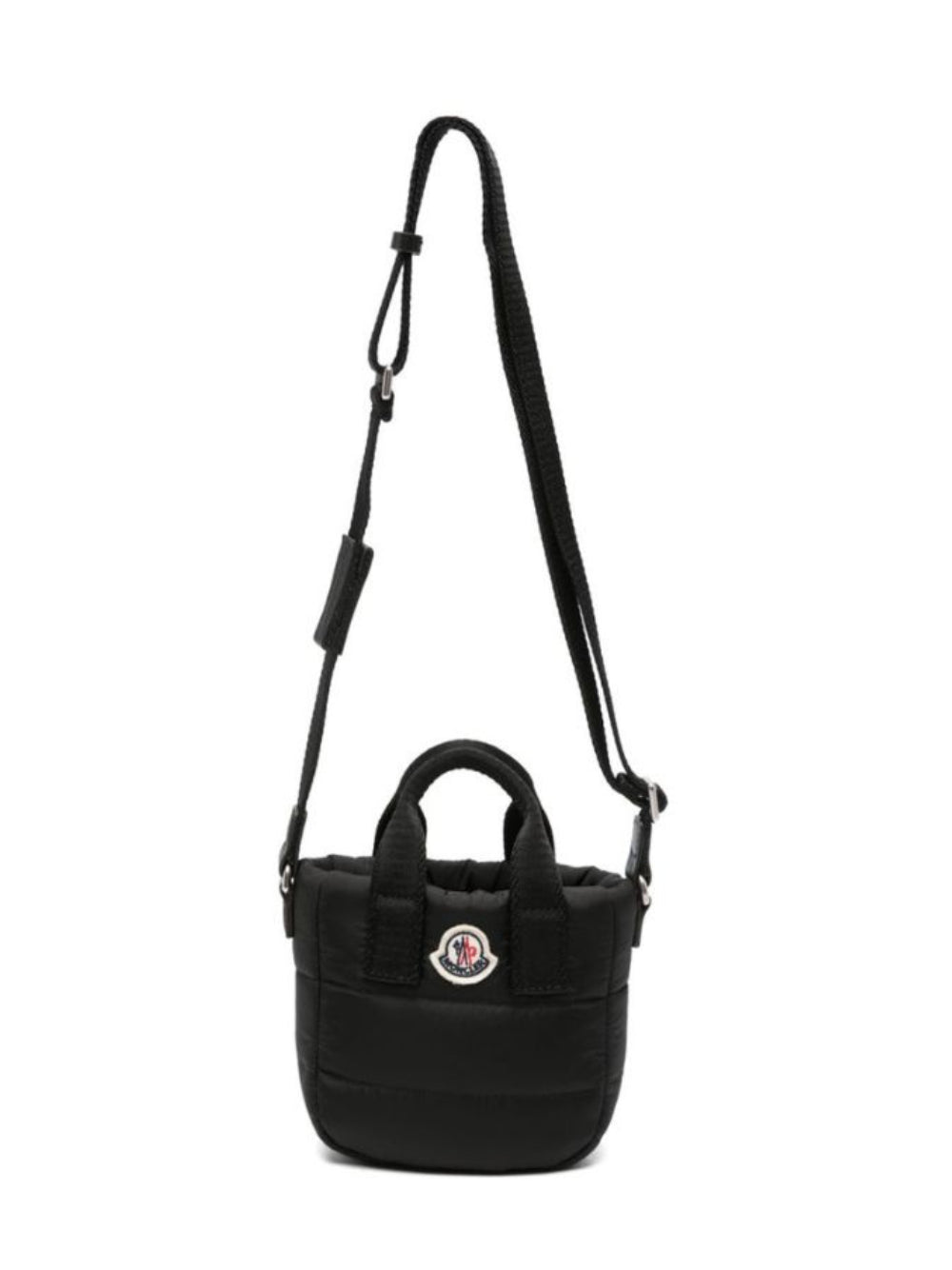 Borsa per bambina Moncler Enfant nera con patch logo sul davanti L29545L00001N0200 999 MONCLER KIDS 