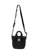 Borsa per bambina Moncler Enfant nera con patch logo sul davanti L29545L00001N0200 999 MONCLER KIDS 