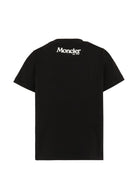 T-shirt per bambino Moncler Enfant nera con dettaglio logo L29548C0000889AFV 999 MONCLER KIDS 