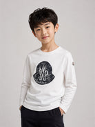 T-shirt per bambino Moncler Kids bianca con stampa grafica L29548D0000189AFV 034 MONCLER KIDS 