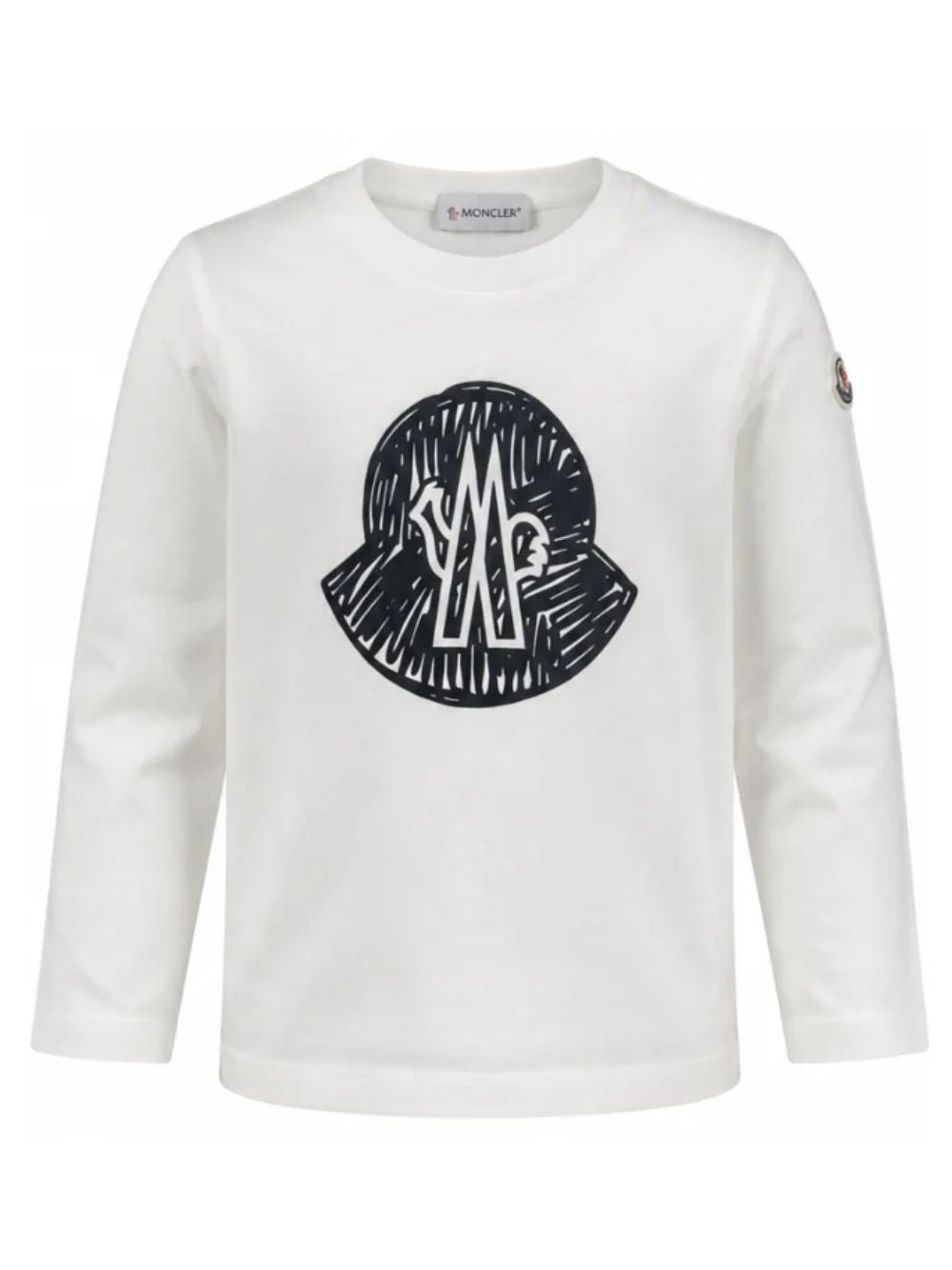 T-shirt per bambino Moncler Kids bianca con stampa grafica L29548D0000189AFV 034 MONCLER KIDS 