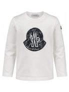 T-shirt per bambino Moncler Kids bianca con stampa grafica L29548D0000189AFV 034 MONCLER KIDS 