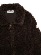 Giacca per bambina Moncler Enfant marrone con texture effetto montone L29548G0003489B1S 259 MONCLER KIDS 