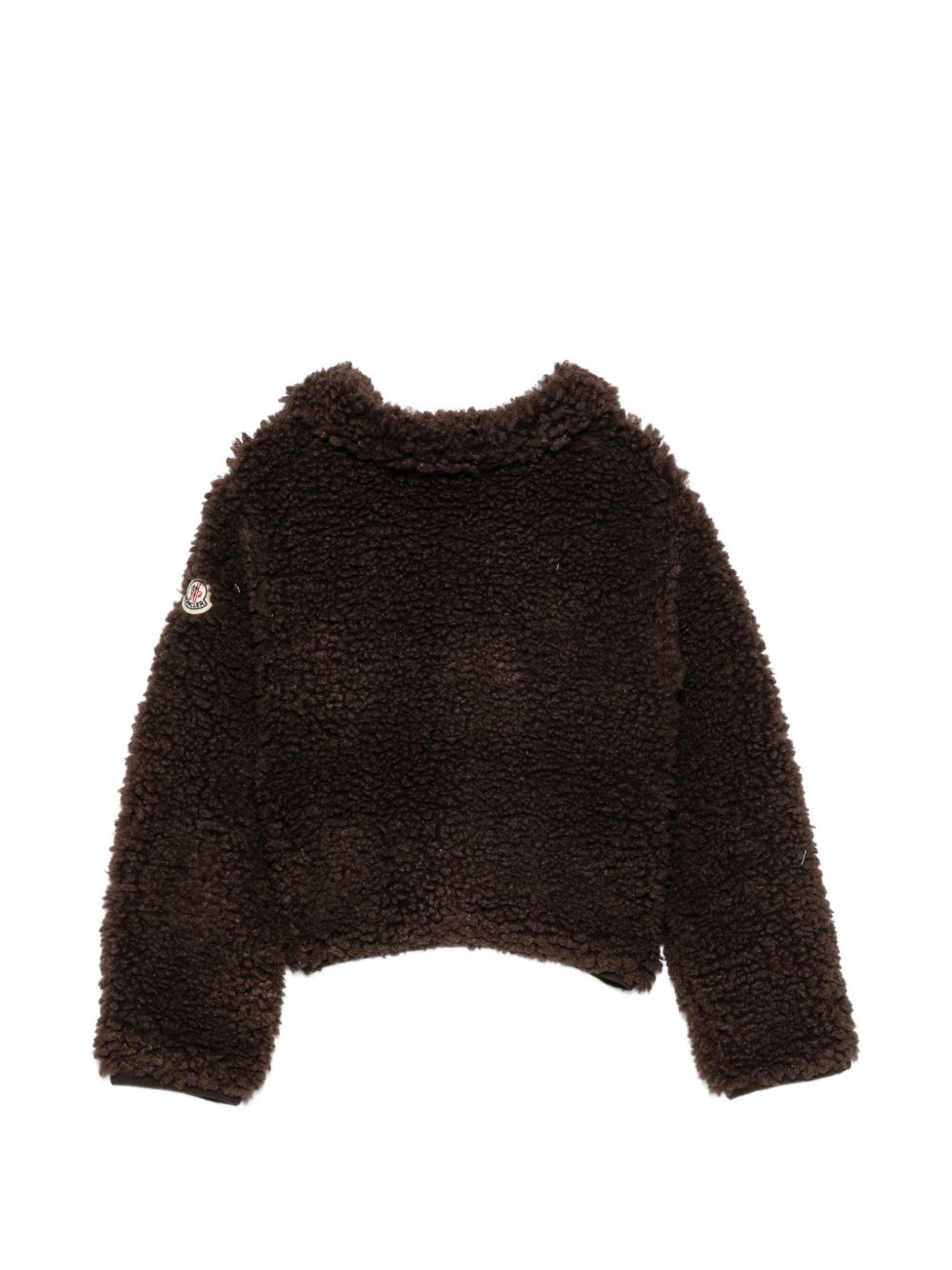 Giacca per bambina Moncler Enfant marrone con texture effetto montone L29548G0003489B1S 259 MONCLER KIDS 