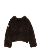 Giacca per bambina Moncler Enfant marrone con texture effetto montone L29548G0003489B1S 259 MONCLER KIDS 