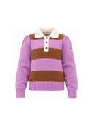 Maglione per bambina Moncler Kids viola e marrone con motivo a righe L29549A00001M4281 P52 MONCLER KIDS 