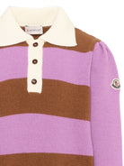 Maglione per bambina Moncler Kids viola e marrone con motivo a righe L29549A00001M4281 P52 MONCLER KIDS 