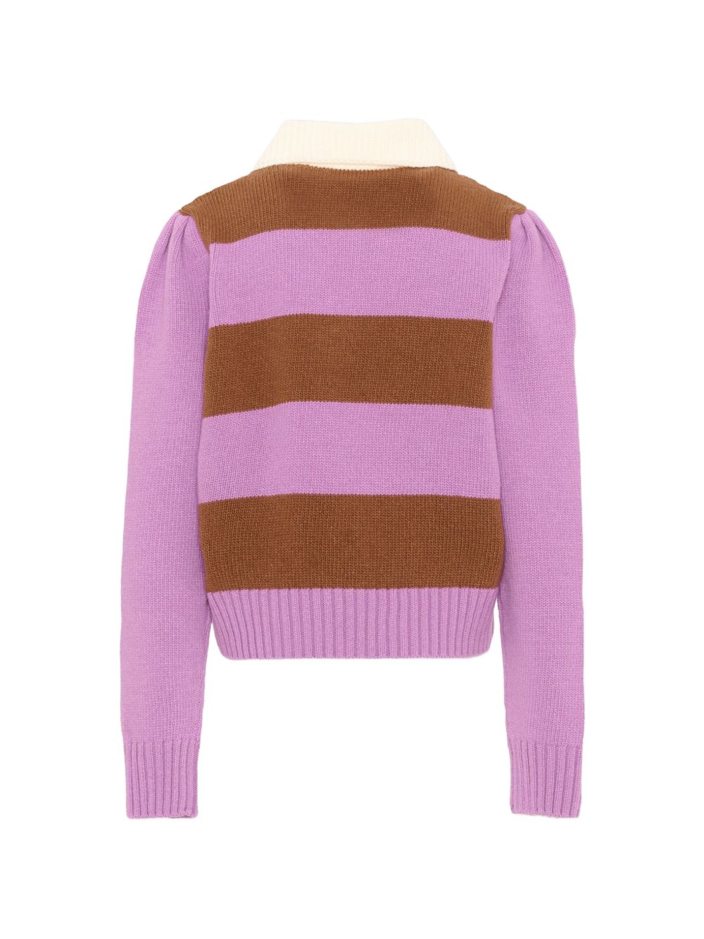 Maglione per bambina Moncler Kids viola e marrone con motivo a righe L29549A00001M4281 P52 MONCLER KIDS 