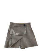 Shorts per bambina Monnalisa Kids marrone con effetto gonna con paillettes 11H412 8902 0106 MONNALISA KIDS 