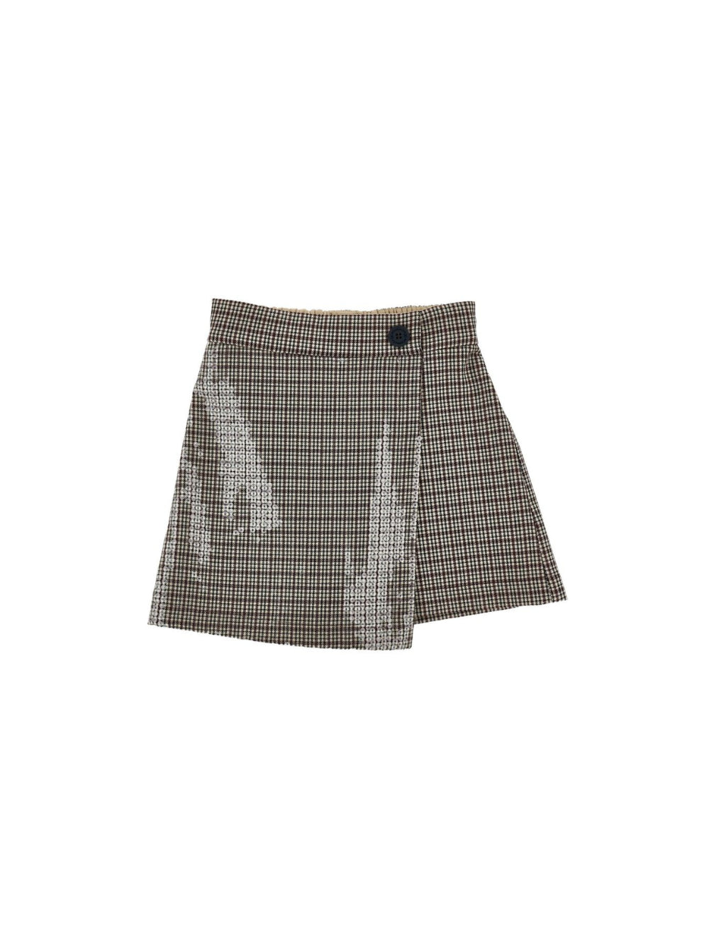 Shorts per bambina Monnalisa Kids marrone con effetto gonna con paillettes 11H412 8902 0106 MONNALISA KIDS 