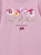 T-shirt per bambina Monnalisa Kids rosa con stampa a fiori 11H615 8201 0063 MONNALISA KIDS 