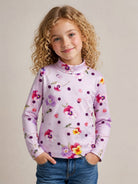 T-shirt per bambina Monnalisa Kids rosa con stampa a fiori e motivo a pois 11H618 8653 0063 MONNALISA KIDS 
