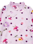 T-shirt per bambina Monnalisa Kids rosa con stampa a fiori e motivo a pois 11H618 8653 0063 MONNALISA KIDS 