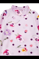T-shirt per bambina Monnalisa Kids rosa con stampa a fiori e motivo a pois 11H618 8653 0063 MONNALISA KIDS 