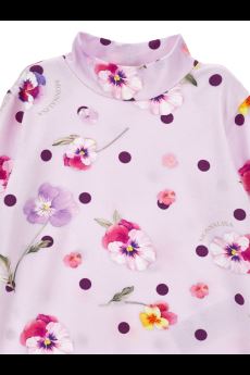 T-shirt per bambina Monnalisa Kids rosa con stampa a fiori e motivo a pois 11H618 8653 0063 MONNALISA KIDS 