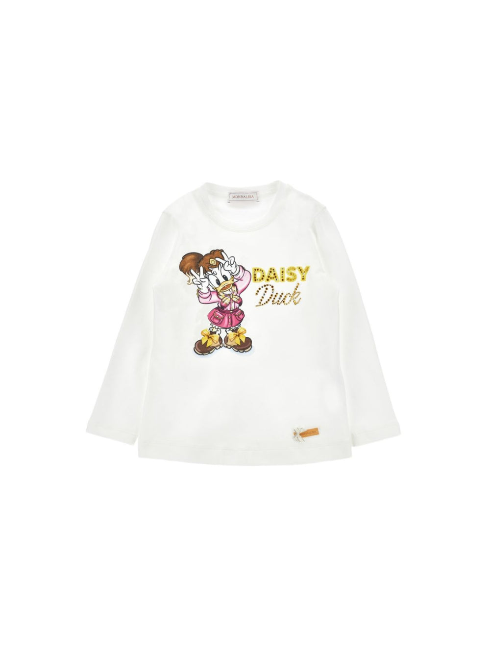 T-shirt per bambina Monnalisa Kids bianca con stampa grafica 11H622 8201 0198 MONNALISA KIDS 