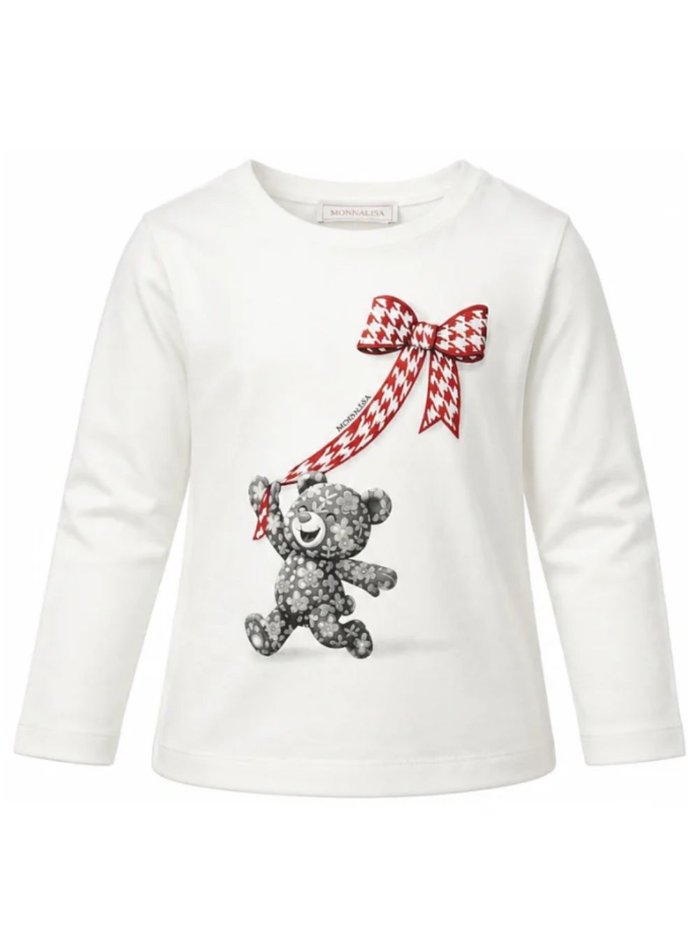 T-shirt per bambina Monnalisa Kids bianca con stampa grafica 11H622 8201 0198 MONNALISA KIDS 