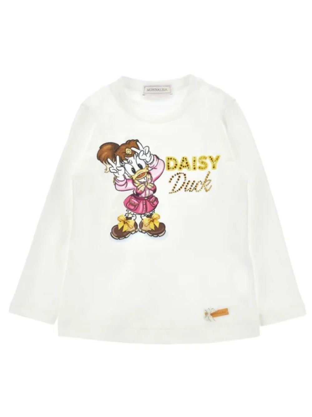 T-shirt per bambina Monnalisa Kids bianca con stampa grafica 11H622 8201 0198 MONNALISA KIDS 