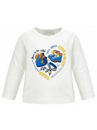 T-shirt per bambina Monnalisa Kids bianca con stampa grafica e maniche lunghe 11H624 8201 0156 MONNALISA KIDS 