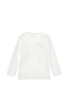 T-shirt per bambina Monnalisa Kids bianca a maniche lunghe con stampa a cuori 11H625 8201 0001 MONNALISA KIDS 