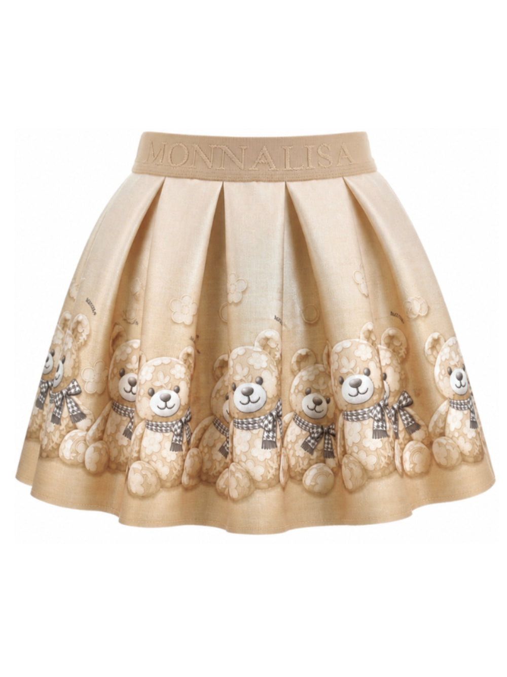 Gonna per bambina Monnalisa Kids beige con stampa grafica Teddy Bear 11H704 8669 0003 MONNALISA KIDS 