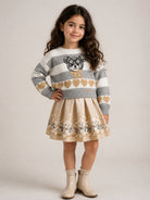 Gonna per bambina Monnalisa Kids beige con stampa grafica Teddy Bear 11H704 8669 0003 MONNALISA KIDS 