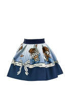 Gonna per bambina Monnalisa Kids blu con stampa grafica 11H707 8625 0156 MONNALISA KIDS 
