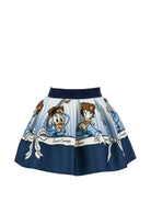 Gonna per bambina Monnalisa Kids blu con stampa grafica 11H707 8625 0156 MONNALISA KIDS 