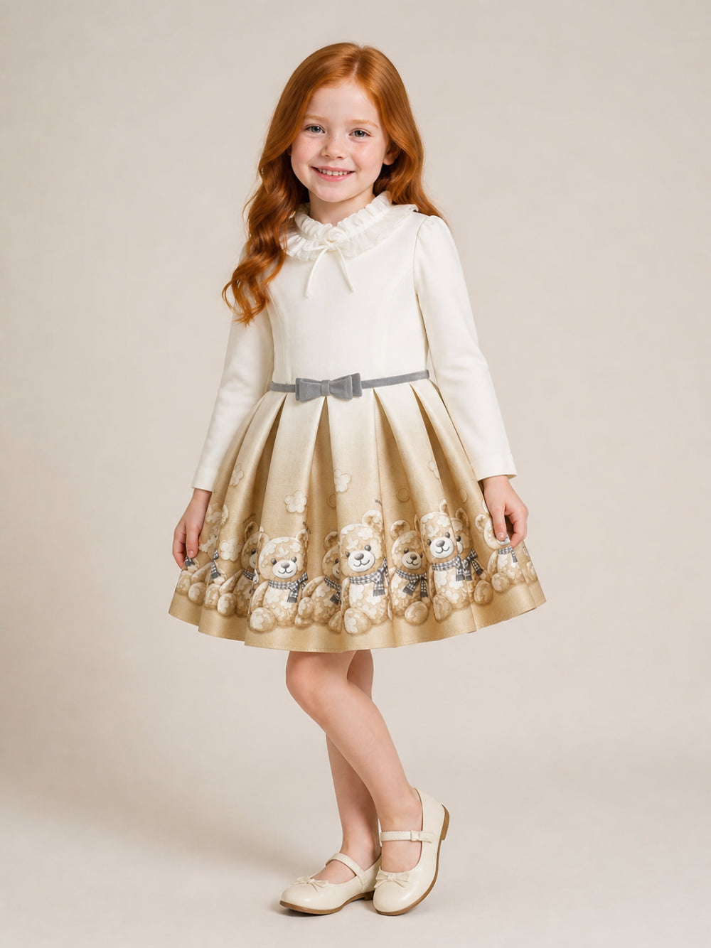 Abito per bambina Monnalisa Kids multicolore con stampa orsetto all-over 11H909 8669 0003 MONNALISA KIDS 