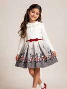 Abito per bambina Monnalisa Kids bianco con stampa orsetto all-over 11H909 8669 0031 MONNALISA KIDS 