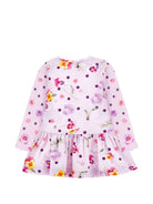 Abito per bambina Monnalisa Kids lilla con stampa a fiori e pois 11H911NP 8653 0063 MONNALISA KIDS 
