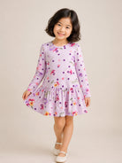 Abito per bambina Monnalisa Kids lilla con stampa a fiori e pois 11H911NP 8653 0063 MONNALISA KIDS 