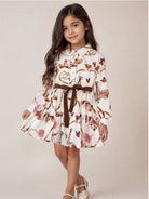 Abito per bambina Monnalisa Kids bianco con stampa grafica all-over 11H912 8622 029F MONNALISA KIDS 