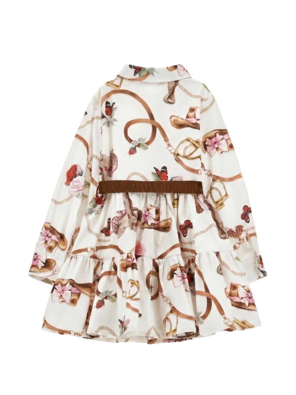Abito per bambina Monnalisa Kids bianco con stampa grafica all-over 11H912 8622 029F MONNALISA KIDS 