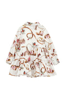Abito per bambina Monnalisa Kids bianco con stampa grafica all-over 11H912 8622 029F MONNALISA KIDS 