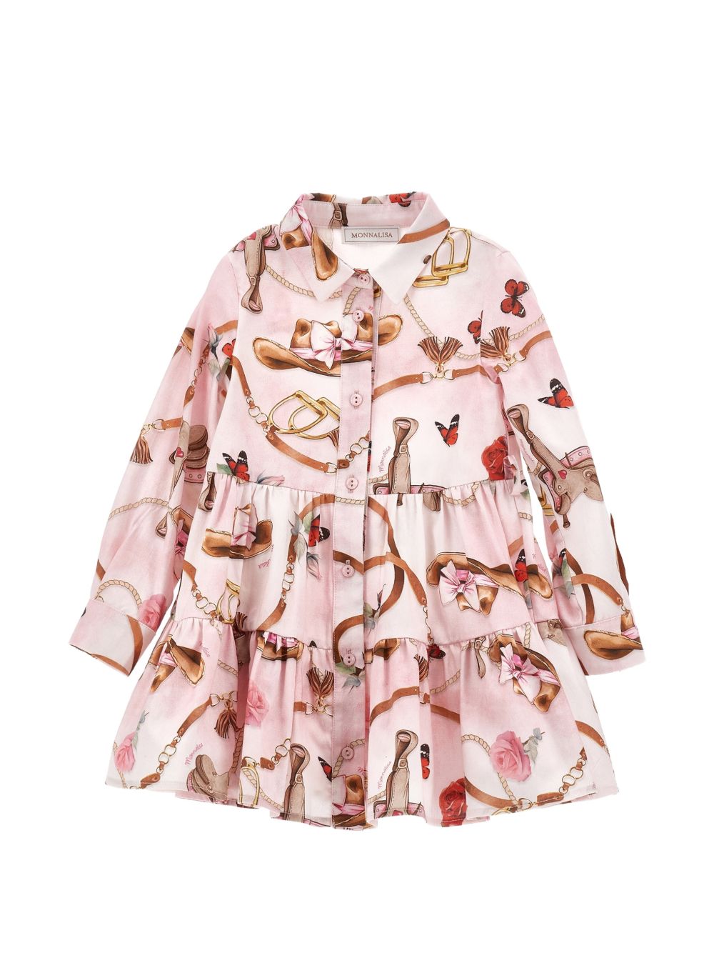 Abito per bambina Monnalisa Kids rosa con stampa grafica all-over 11H912 8622 094F MONNALISA KIDS 