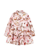 Abito per bambina Monnalisa Kids rosa con stampa grafica all-over 11H912 8622 094F MONNALISA KIDS 