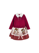 Abito per bambina Monnalisa Kids x Disney rosso con stampa grafica Paperina 11H915 8625 0198 MONNALISA KIDS 