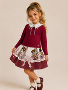 Abito per bambina Monnalisa Kids x Disney rosso con stampa grafica Paperina 11H915 8625 0198 MONNALISA KIDS 